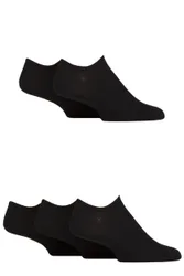 Mens and Women's 5 Pair Foundation Cotton Trainer Socks Black 4.5-6 UK - Black - Size: 4.5-6 UK