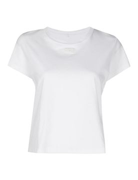 T-shirt girocollo in cotone con logo