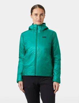 Women's Odin Everdown Hooded Jacket Green L - Signal Green - Female - Helly Hansen - FashionsVida