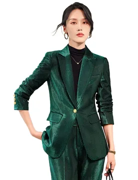 Pleuche Two Piece Sets Womens Outifits 2024 New Fashion Slim Elegant Long Sleeve Blazer Office Lady Flare Pants Suits - Aliexpress - FashionsVida
