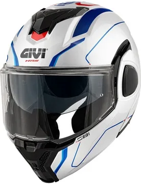 Casco Moto Modulare P/J X36 FIBRA PULSE Bianco Blu Ross taglia M - GIVI - FashionsVida