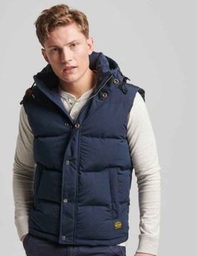 Para hombre. M5011708A Chaleco acolchado con capucha Everest (S), Casual, Sostenible, Nylon reciclado