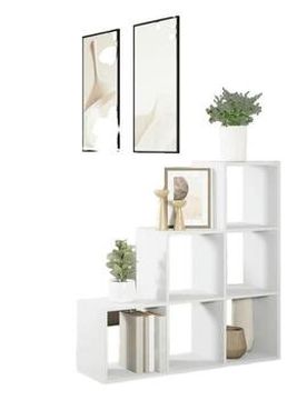 Wandregale Étagère Séparatrice De Pièce 3 Niveaux Blanc 99x29x99 Cm Einheitsgrösse
