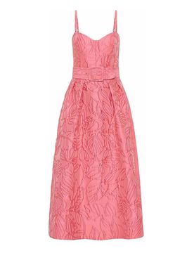 Abito midi con goffratura floreale