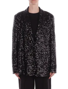 Donna giacca g185py ma001 giacca paillettes nero - Manila Grace - FashionsVida