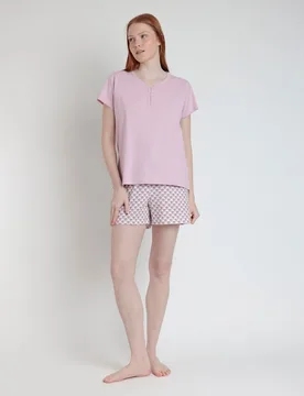 Pijama corto de mujer de punto estampado - Admas - FashionsVida