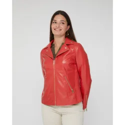 Cazadora de mujer biker efecto piel
