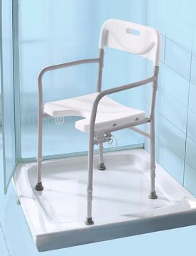 Duschstuhl "faltbar" von weiss grau