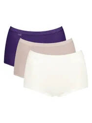 Womens Basic+ Maxi 3 Pack Briefs - Purple Polyamide - Size 5xl