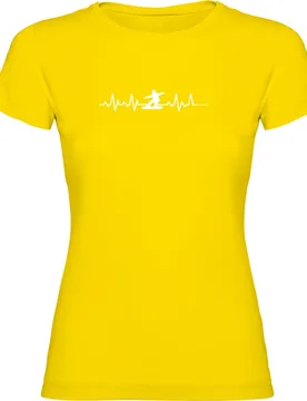 T-shirt à Manches Courtes Snowboarding Heartbeat Yellow XL - Kruskis - FashionsVida