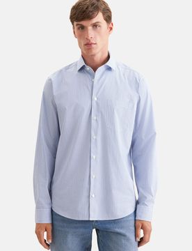 Regular Casual Hemd Gestreift Blau 41
