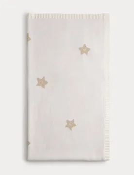 M&S Star Print Shawl Ivory unisex - M&S - FashionsVida