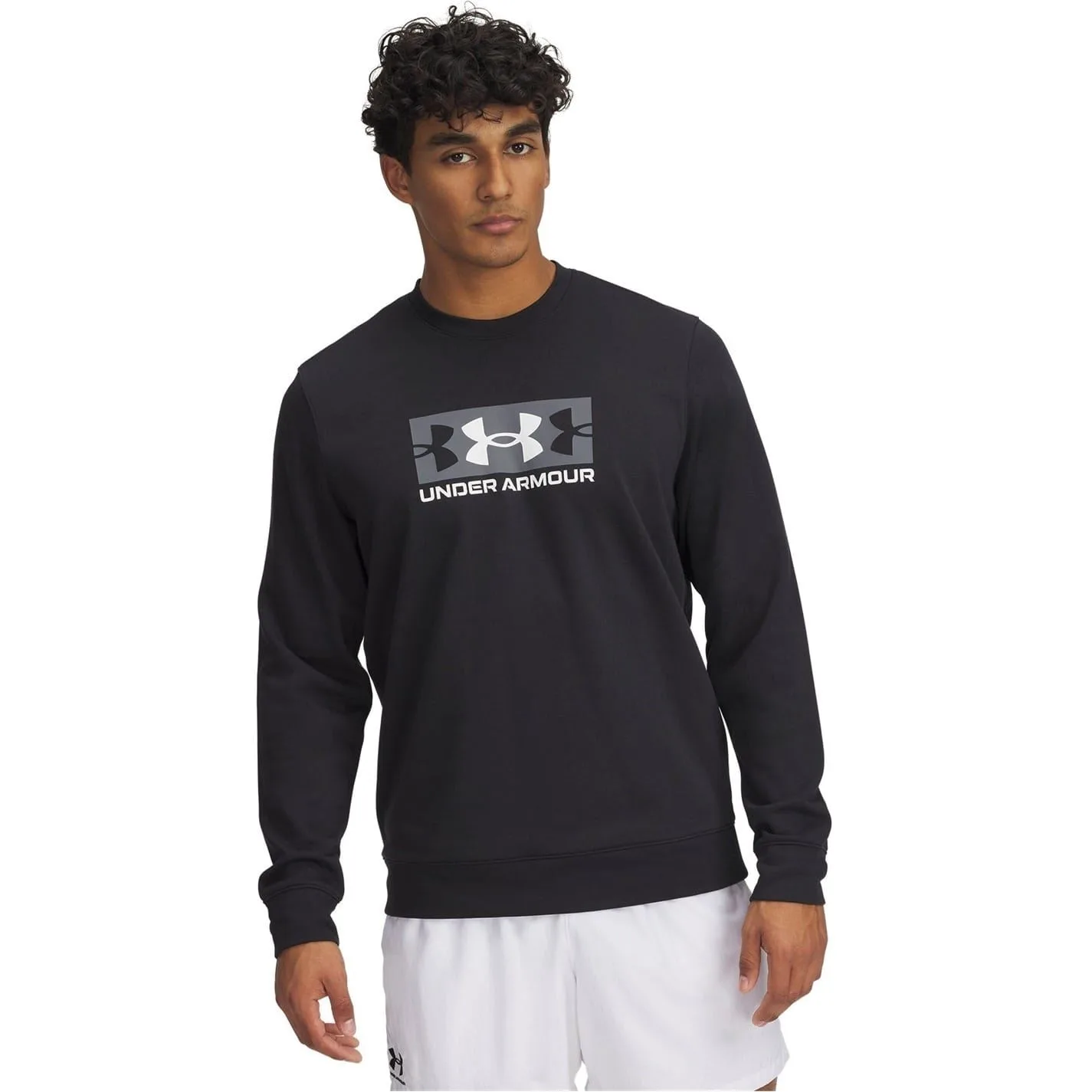Mens Rival Terry Quarter Zip Fleece In Black - Size Medium - Under armour - FashionsVida