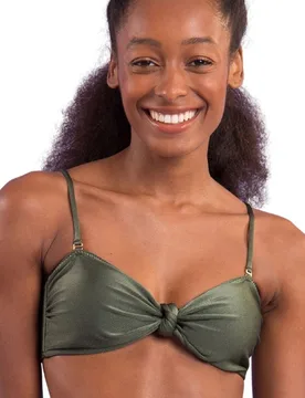 Top de bikini bandeau liso con relleno - Río de Sol - FashionsVida
