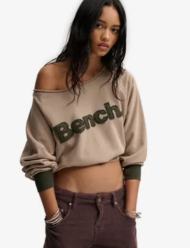 Superdry Damen Bench Bardot OverGröße-sweatshirt Beige - Größe: 1Größe - 64.99 - FashionsVida