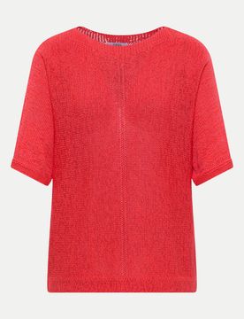 Dolman Pullover mit U-Boot-Ausschnitt Rot M