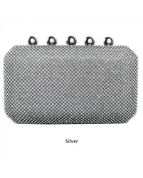 Little Metal Balls Oversize Double Side Diamante Bag - Silver - Size: One Size