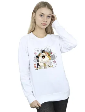 Women's Big Hero 6 Baymax Group Hug Sweatshirt in White Size: Medium - White - Size: M - Disney - FashionsVida