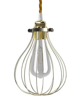 Cables Lampe Suspendue Avec Ampoule Textile Drop 1.2 M Brass One Size - Creative - FashionsVida
