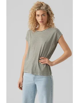 Camiseta de rayas de mujer manga corta - Vero Moda - FashionsVida