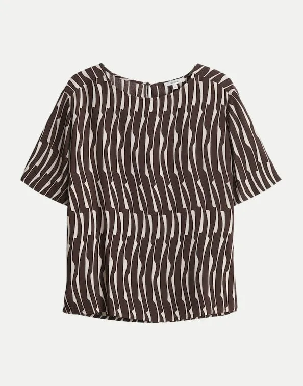 Kurzarmbluse Ferona bamboo Braun 40 - Opus - FashionsVida