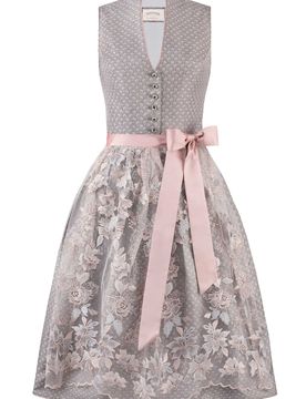 Dirndl Madlenka (grau, Gr. 40) von Bergfeuer Couture für Damen, 100% Polyester