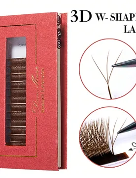 Extensiones de pestañas 3D DeceMars 0,07 mm, pestañas postizas marrones con rizo C D DD L L+ M, 12 líneas/bandeja - Shein - FashionsVida