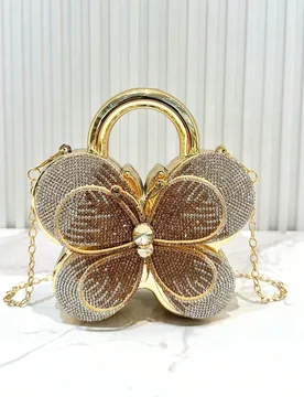 Pieza Mini bolso de mano de acrílico para mujer con forma de mariposa, nuevo lujo de moda, bolso bandolera con cadena, puede usarse como bolso de cen - Shein - FashionsVida