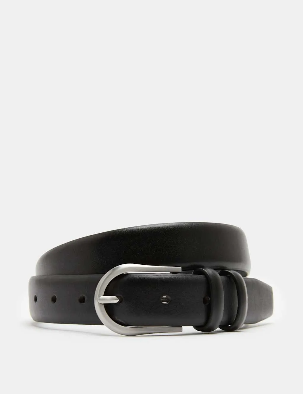 M&S Leather Buckle Belt Black male - M&S - FashionsVida