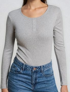 Body a maniche lunghe - grigio chiaro