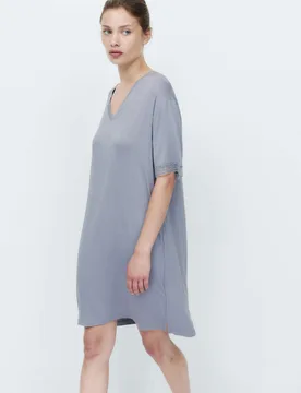 Lace Detail Mini Nightshirt Dark Blue female - M&S - FashionsVida