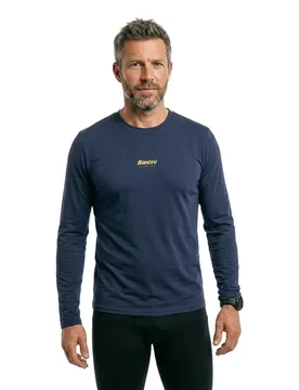 Maglietta A Maniche Lunghe Blue - Santini - FashionsVida