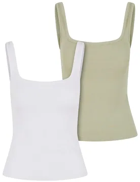 Débardeur Tb7513a 2 Unités White / Soft Salvia 5XL Femme