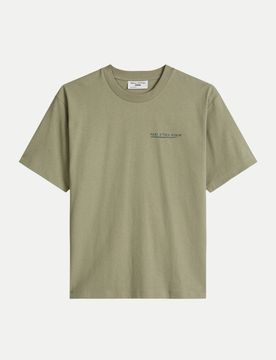 Marc O' Polo T-Shirt, SSL, F+B Print, Relaxed Fi Grün M