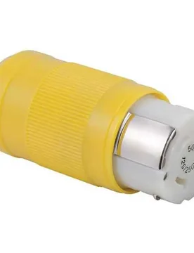 Female Connector 125/ 50a 250v Yellow One Size unisex - Marinco - FashionsVida