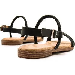 Sandalias planas de mujer con microcristales