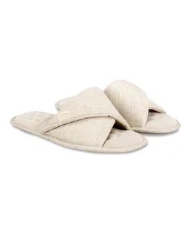 Totes Womens Linen Twist Open Toe Slipper - - Size: 7 - Isotoner - FashionsVida