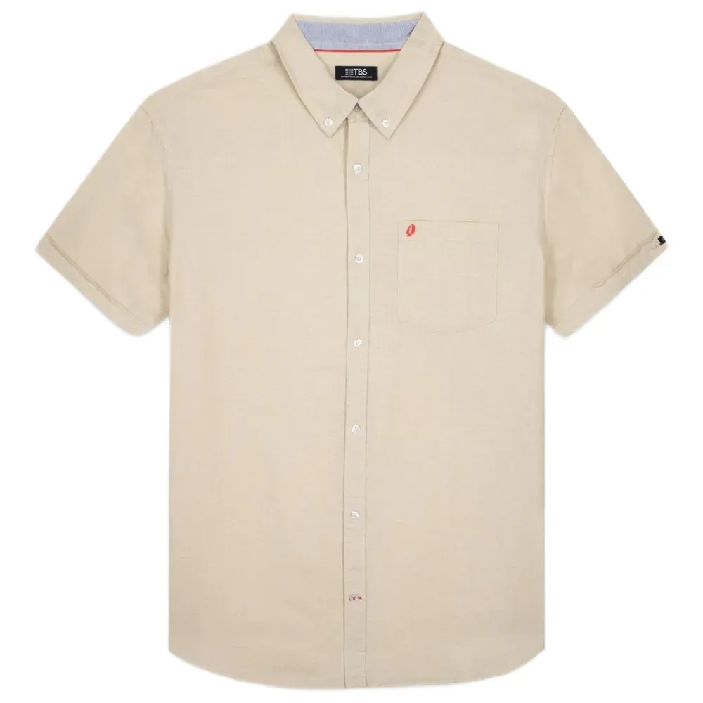 Camicia A Maniche Corte Lynercha Osier / Beige XL - TBS - FashionsVida