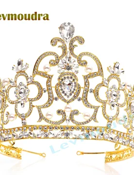 Levmoudra Crystal Wedding Tiara for Women, Royal Queen Crown Headband, Rhinestone Princess Hair Accessories for Prom - Aliexpress - FashionsVida