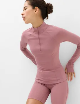 Essential Half Zip Fitted Running Top Tea Rose female - Goodmove - FashionsVida
