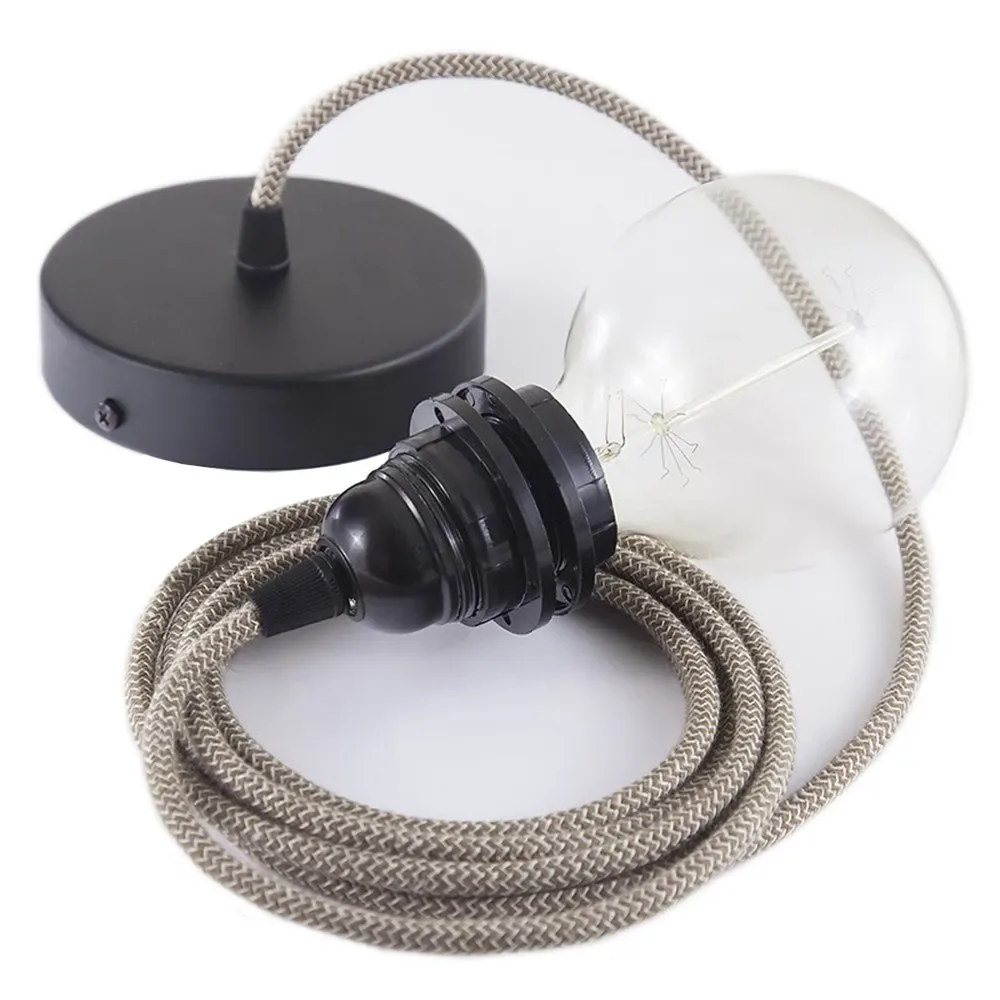 Cables Lampe Suspendue Pendel Pour Abat-jour Rd73 Zigzag 50 Cm Tree Bark / Black One Size - Creative - FashionsVida