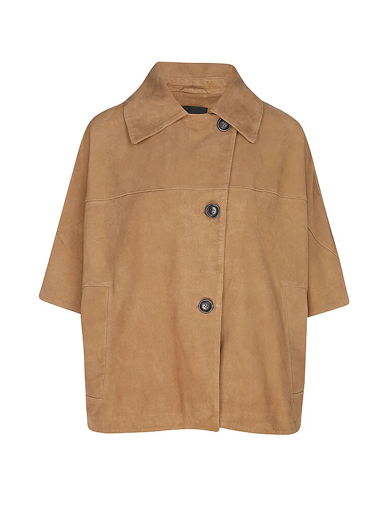 Chaqueta de cuero CLARA camel 36 - Studio - FashionsVida