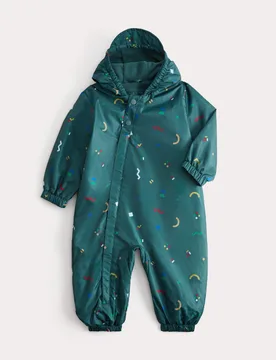 Abstract Hooded Puddlesuit (0-5 Yrs) Green Mix male - M&S - FashionsVida