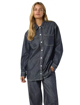 Giacca Alva Denim Shacket Dark Blue Denim S