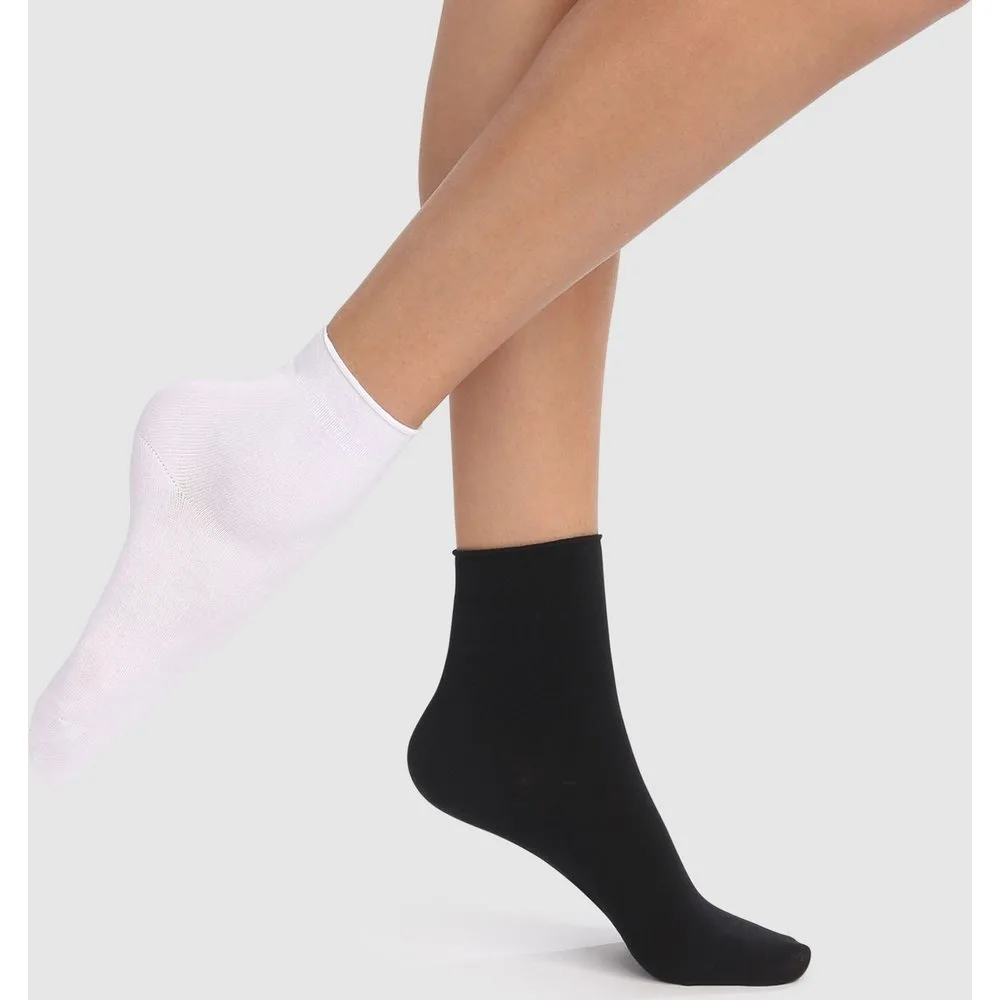 Pack de 2 calcetines tobilleros de mujer suaves efecto seda - Dim - FashionsVida