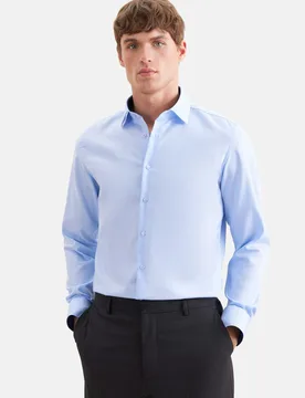 Slim Business Hemd Uni Blau 44 - Seidensticker - FashionsVida