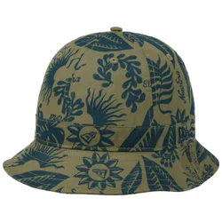 Hibiscus Print Bucket Cotton Hat by - olive - Herren - Size: S (55-56 cm)