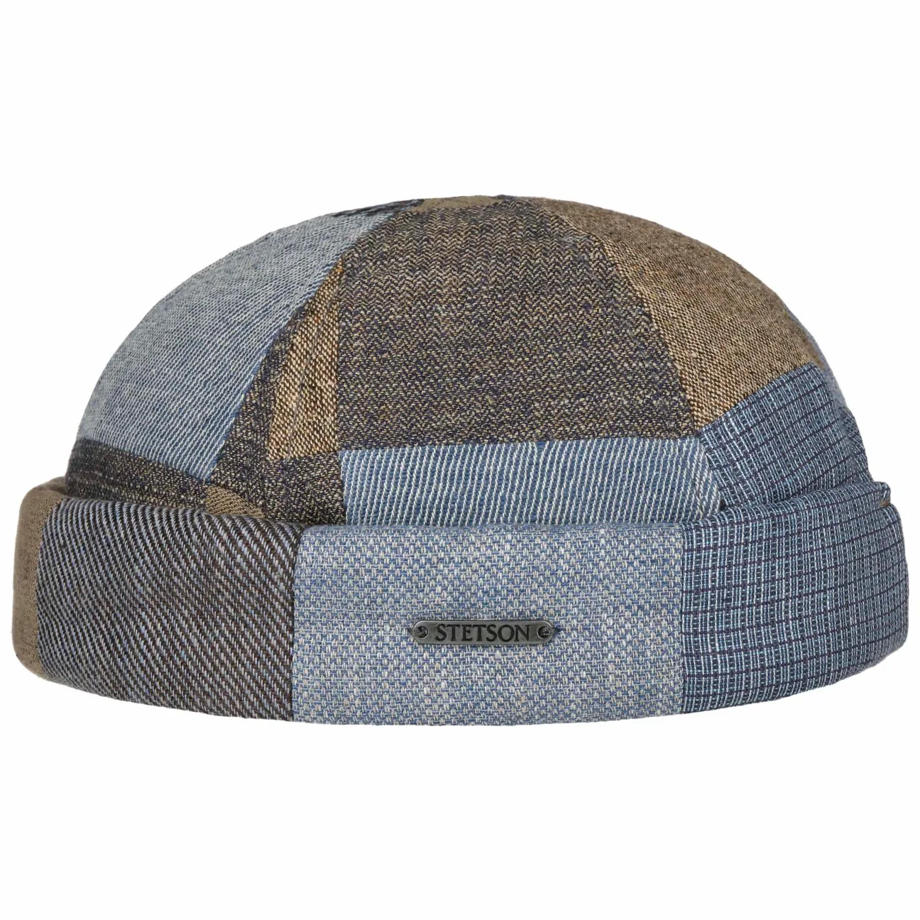 Laughlin Patchwork Docker Hat by - brown-blue - Female - Size: S (54-55 cm) - Stetson - FashionsVida