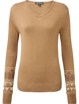 Maya V-Neck Damen Pullover, braun XL