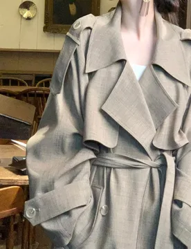 Autumn New Loose Turn-Down Collar Trench Coat for Women Double-Breasted Mid-Length High-Quality Coat - Aliexpress - FashionsVida